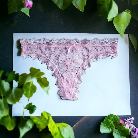 2 Pack Lace Thong Panties - Picture 4 of 5